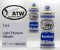 Preview: Ford, Light Titanium Metallic, YF / 11 / M6330: 400ml Sprühdose + 400ml Klarlack - Set, von ATW Autoteile West.